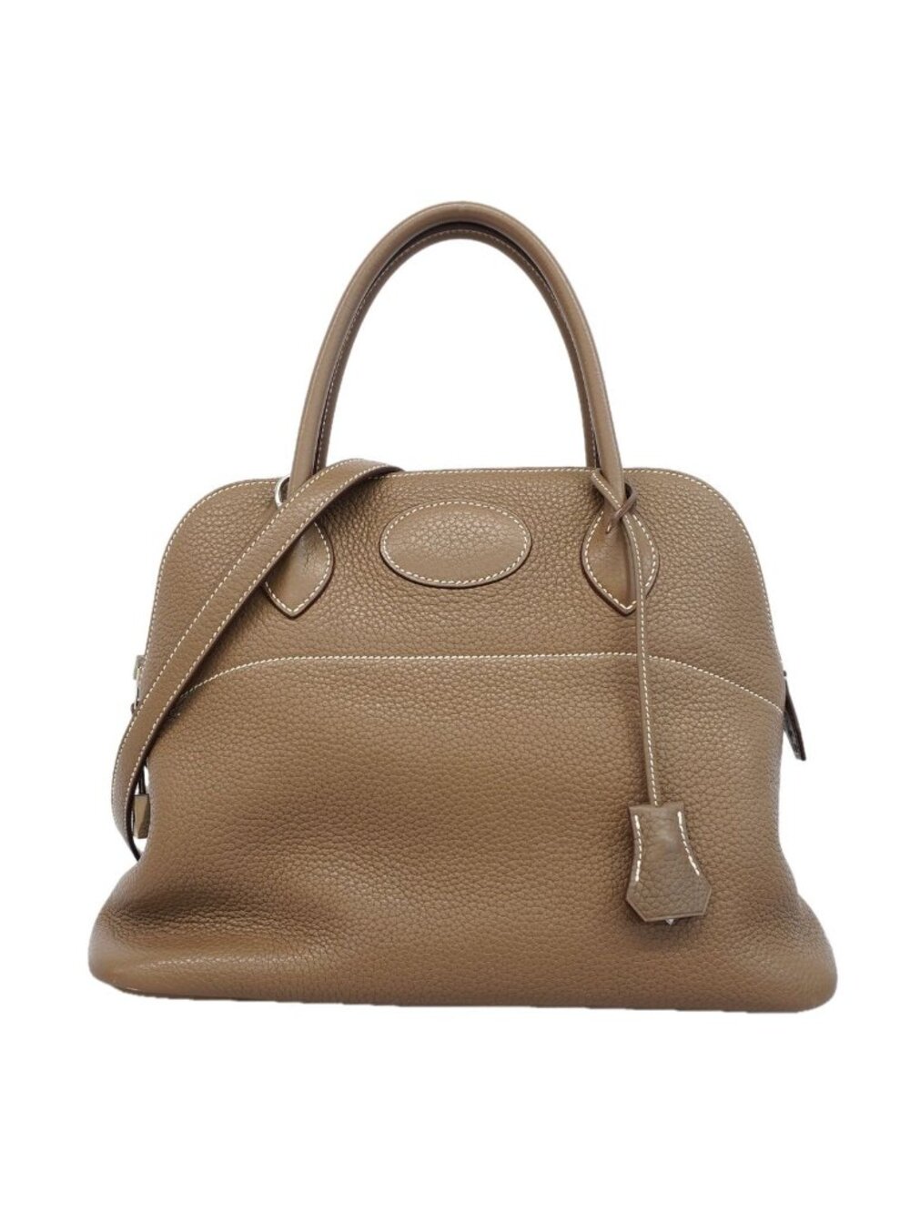 Hermes Handbag Bolide 31 Taurillon Clemence Etoupe Silver 2-Way Bag